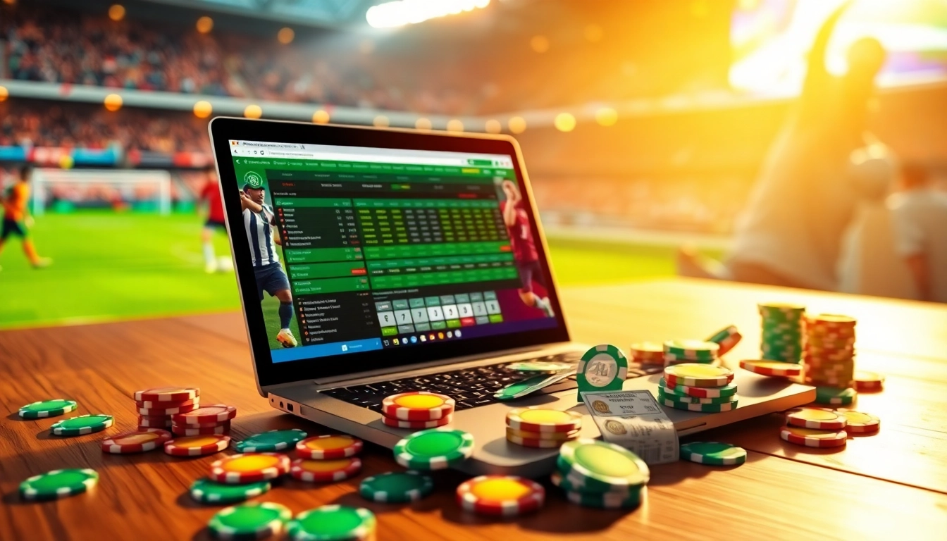 Bet on your favorite teams with the LUCKY88 sports betting platform, featuring vibrant tickets and chips.